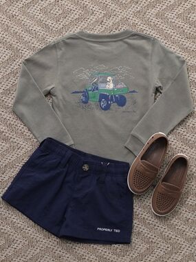 NWT Properly Tied Navy Blue Mallard Shorts YS